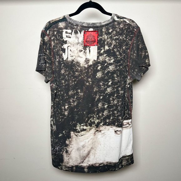 Elvis + Jesus Last Supper Black and White Graphic Art T-Shirt Size M - Picture 2 of 7